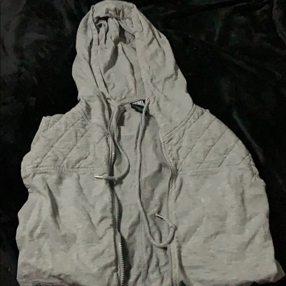 Grey sleeveless hoodie
